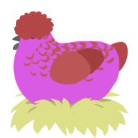(unnamed), a orchid and red chicken with a half-lace pattern