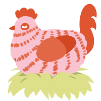 紅姑娘, a rose and vermilion chicken with a bar pattern