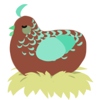 (unnamed), a russet and mint chicken with a half-lace pattern