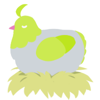 A mist and lime chicken with a head pattern