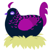 Echo, a tumblr and plum chicken with a half-lace pattern