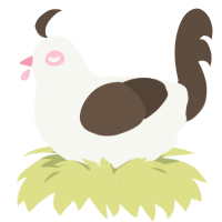 (unnamed), a white and bark chicken