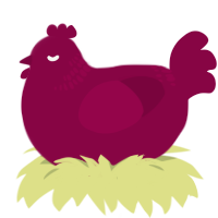 Wine Aunt, a maroon chicken with a neck-band pattern