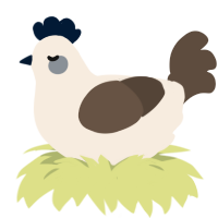 (unnamed), a cream and bark chicken