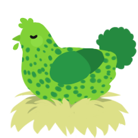 (unnamed), a grass and viridian chicken with a speckle pattern