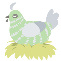 A gluppy and mist chicken with a bar pattern