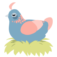 Aaron, a brown and sea chicken with a neck-speckle pattern
