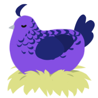 (unnamed), a blurple and navy chicken with a half-lace pattern