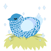 Ice Dagger Sr, a cerulean and mist chicken with a lace pattern
