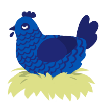 A ultramarine and navy chicken with a lace pattern