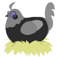 Zelda, a mist and ochre chicken with a head pattern