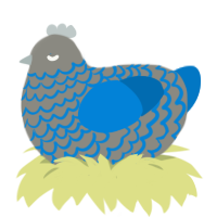 Rainstorm, a ash and sapphire chicken with a lace pattern