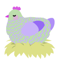 Tonic Stream, a gluppy and lilac chicken with a lace pattern