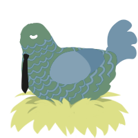 haha, a viridian and sapphire chicken with a lace pattern