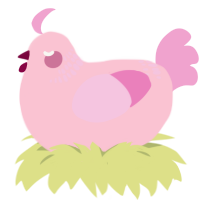 Lovingly Bald, a rose and pink chicken with a neck-band pattern