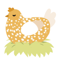 (unnamed), a honey and cream chicken with a speckle pattern