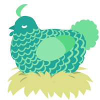 A turquoise and spring chicken with a lace pattern
