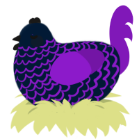 Ender Dragon Egg, a tumblr and violet chicken with a lace pattern