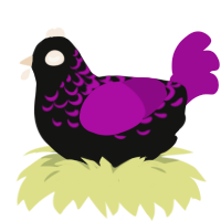 A black and plum chicken with a half-lace pattern