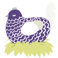 A overcast and white chicken with a lace pattern