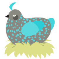 Diamond Ore, a ash and aqua chicken with a speckle pattern