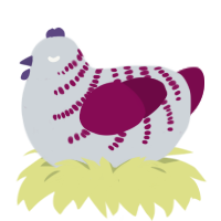 A mist and wine chicken with a half-bar pattern