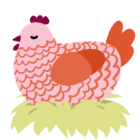 (unnamed), a rose and vermilion chicken with a lace pattern