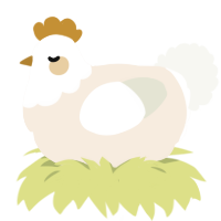 Whip cream, a cream and white chicken with a head pattern