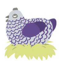 A mist and overcast chicken with a lace pattern
