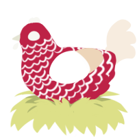 (unnamed), a crimson and cream chicken with a lace pattern