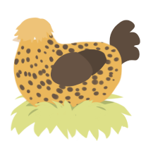 Choccy Chip Cookie, a honey and bark chicken with a speckle pattern