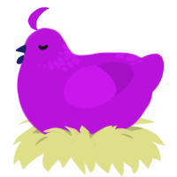 MOD FLAIRE, a amethyst chicken with a neck-speckle pattern