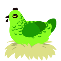 A grass and leaf chicken with a half-lace pattern