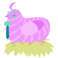 Lilac, a lavender chicken with a bar pattern