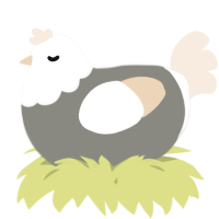 A ash and cream chicken with a head pattern