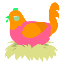 Toasted Cozy, a rose and orange chicken with a head pattern