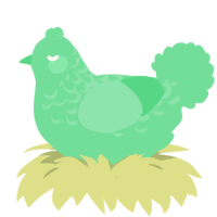 A spring chicken with a half-lace pattern