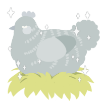 A silver chicken with a half-bar pattern
