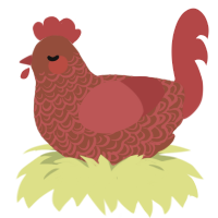 A russet and red chicken with a double-lace pattern
