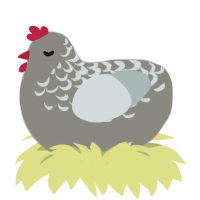 (unnamed), a ash and silver chicken with a half-lace pattern