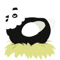(unnamed), a black and white chicken with a head pattern