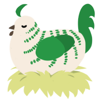 剪草雪糕, a cream and viridian chicken with a half-bar pattern