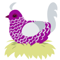 (unnamed), a plum and mist chicken with a lace pattern