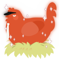 Safety Orange, a vermilion chicken