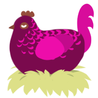 (unnamed), a wine and fuchsia chicken with a half-lace pattern