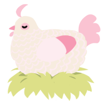 A cream and rose chicken with a lace pattern