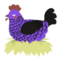 (unnamed), a blurple and sable chicken with a lace pattern