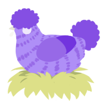 (unnamed), a lilac and blurple chicken with a bar pattern