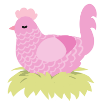 (unnamed), a pink chicken with a lace pattern