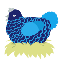 (unnamed), a navy and sky chicken with a lace pattern
